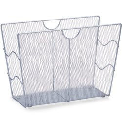 Fém újságtartó, újságkosár, ZELLER, szürke