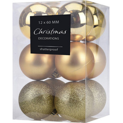 Karácsonyfadísz készlet, 12 darab, Ø 6 cm