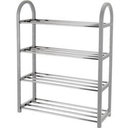 Cipőállvány, lábbeli, 4 szintes polc, fekete