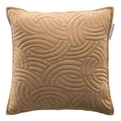 Fényes dekoratív párnahuzat a nappaliba SOLANGE, dombornyomott minta, barna