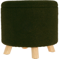 Kerek, kárpitozott puff tárolóval TEDDY, Ø 40 x 37 cm