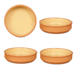 Agyagedények, mázas belsejű tálak, sárgák