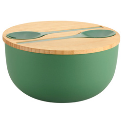 Salátás tál evőeszközökkel, 24 x 13 cm