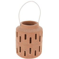 Gyertyatartó lámpás, fém fogantyúval, 10 x 13 cm