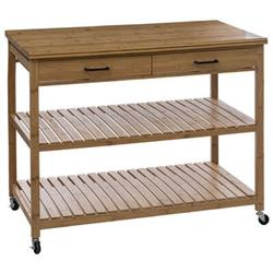 Kerekes konyhai sziget, bambusz, 108 x 60 x 90 cm