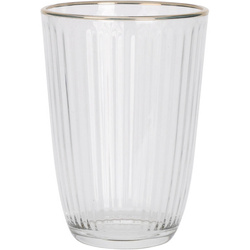 Csíkozott pohár arany peremmel, 395 ml