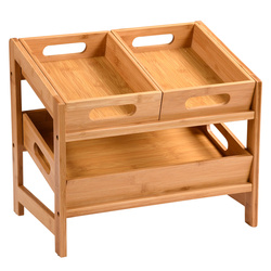Konyhai polc kihúzható tálcákkal, bambusz, 39,5 x 26 cm, Kesper