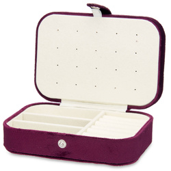 Bőrből készült ékszerdoboz, velúr.