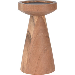 Fából készült gyertyatartó, 18 cm, akácfa.