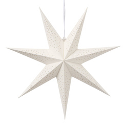 Díszes bambuszcsillag ablakra, KASSINA, Ø 40 cm, fehér