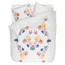 Díszes pamut szatén ágynemű virágmintával, dekoratív párnahuzatok, 200 x 200 cm, Esprit