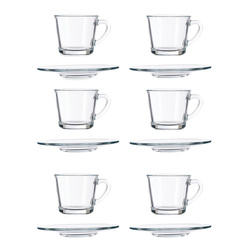 Átlátszó üvegből készült kávéskészlet, 190 ml