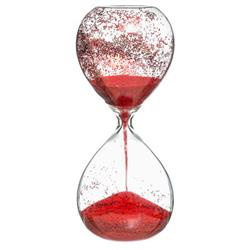 Díszes homokóra csillámmal, 20 cm