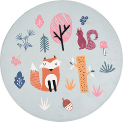 Kerek gyerek szőnyeg Erdő barátai, Ø 100 cm