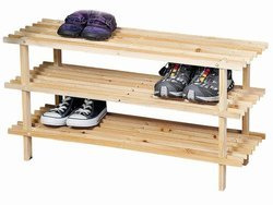 Ízléses fapapucs tartó fenyőfából, cipőtartó, cipőszekrény az előszobába, cipőpolc, fa polc, KESPER