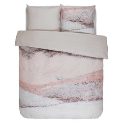 Szatén ágynemű szett takaróra és párnára rózsaszín kígyóbőr mintával, 100% pamut, 200 x 220 cm, Essenza