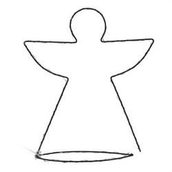 Egyszerű drótfigura LED dekorációval, 34 cm