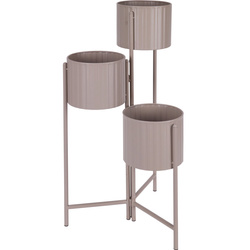 VIKO loft virágtartó 3 cseréphez, fém, taupe