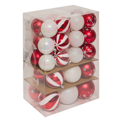 Ütésálló karácsonyi díszek, 60 darab