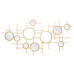 Fém és tükör falikép, 117 x 61 cm