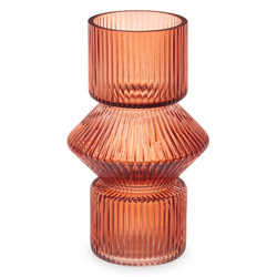 Üvegváz, bordázott üveg, 9,5 x 16,5 cm