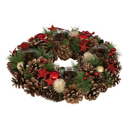 Adventi koszorú, 4 gyertya tartó, Ø 34 cm