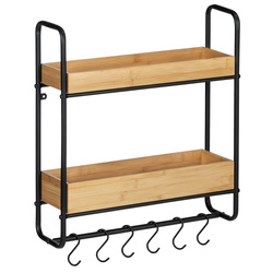 LOFT falra szerelhető polc, akasztókkal, kétszintes, WENKO