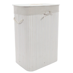 Fehér bambusz mosókosár, 72 l