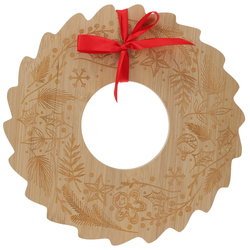 Bambusz tálca snackek tálalásához BELLUNE karácsonyi koszorú, Ø 30 cm