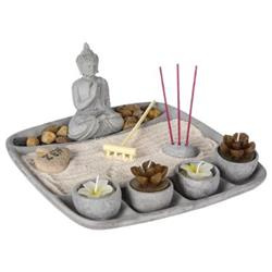 Gyertya- és füstölőtartó tálca ZEN KERT, 24 x 23 cm