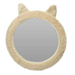 Gyerekszobai tükör plüss macival, fülekkel, Ø 31 cm