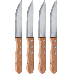 Steak kések fa nyéllel, 4 db.