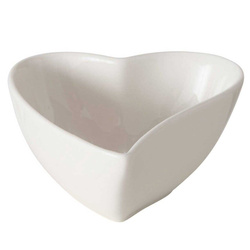 LINORA szív alakú tálka, fehér