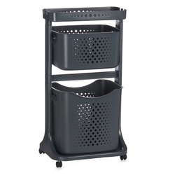 Műanyag gardróbpolc 2 COMFY PLACES kosárral, 44 x 33 x 81 cm