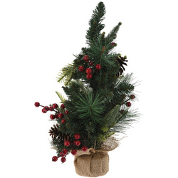 Kis műfenyő természetes díszítéssel, 45 cm