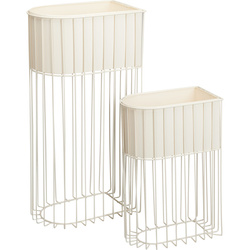 2 darab álló fém virágtartó SOFT FORM, bézs színben