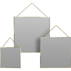 Függő tükörszett, arany keret, 3 darab