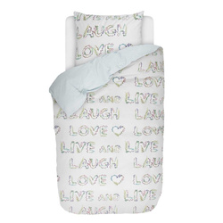 Színes pamut perkal ágynemű szett felirattal, 140 x 220 cm, Esprit,