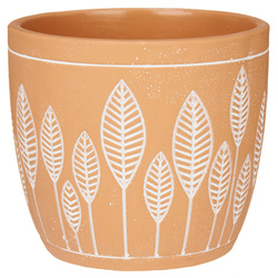 Levél mintás terrakotta virágcserép burkolat