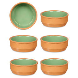 Agyagedények, mázas belsejű tálak, zöld