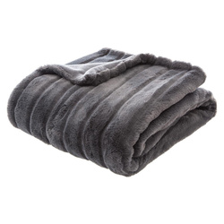 180 x 230 cm-es ágytakaró, szőrös textúrával, Atmosphera, sötétszürke