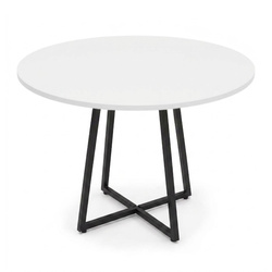 Kerek asztal kereszt alakú talppal, Ø 80 cm × 72 cm, fehér