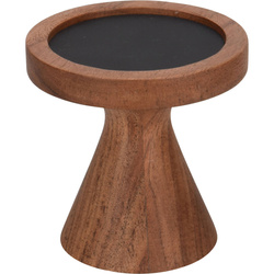 Fából készült gyertyaállvány, akácia, 10,5 x 10,5 cm