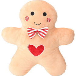 Karácsonyi díszpárna, mézeskalács figura, 37x43 cm