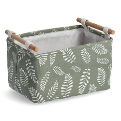 Tárolóedény, pamut, fogantyúval, levélmintás