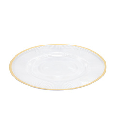 Átlátszó tányéralátét arany díszítéssel, Ø 33 cm