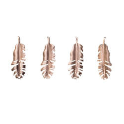 Karácsonyi díszek, arany függők levelek, 4 db.