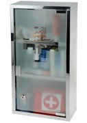 Orvosi szekrény, fém gyógyszertartó