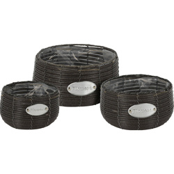 Kerek virágcserép készlet, 3 db, különböző méretekben