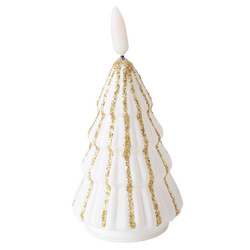 Fenyőfa alakú gyertya műanyag lánggal TORIS, 12 cm